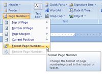 Cómo dar formato a un número de página en Word 2007