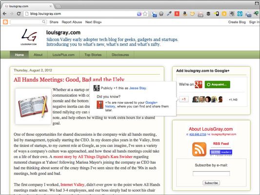 ���� - Cómo implementar una insignia página en su página de marketing google +