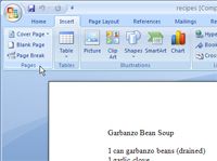 ¿Cómo insertar una página en blanco en Word 2007