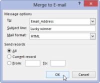¿Cómo unir al correo electrónico de Outlook en Word 2013
