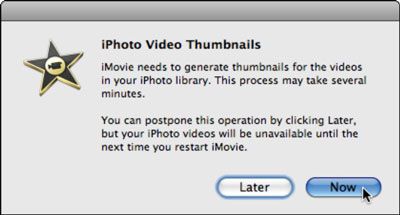iMovie reúne a los clips de vídeo en iPhoto.