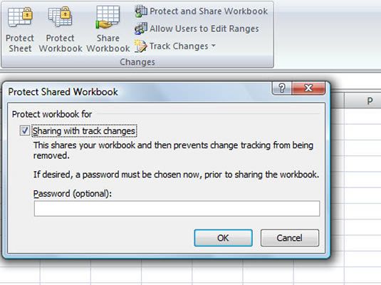 Proteger un libro compartido para que los usuarios no pueden eliminar Excel's tracking of changes.