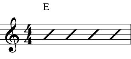 Una medida de un acorde E.