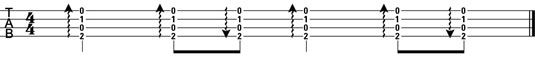 Notación Strum en ficha.