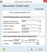 ¿Cómo conciliar las cuentas de tarjetas de crédito en Quicken 2015