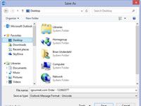Cómo guardar un mensaje de correo electrónico como un archivo en Outlook 2013