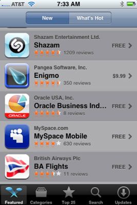 Toque en el Nuevo o qué's Hot tab to find the latest apps.