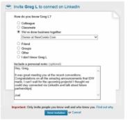 ¿Cómo enviar una solicitud de conexión linkedin a un miembro existente