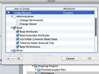 Cómo establecer permisos de ACL en OS X Lion's server app