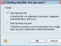 Cómo crear un nuevo archivo de Quicken 2010