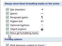 Cómo mostrar caracteres no imprimibles en Word 2007