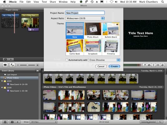 ���� - Cómo iniciar un proyecto de película con iMovie 09