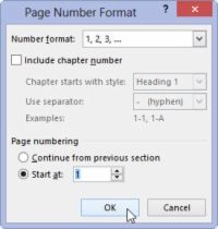 Cómo iniciar su documento con un número de página diferente en la palabra 2013