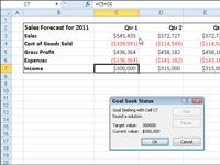 Cómo utilizar Excel 2010's goal seek feature