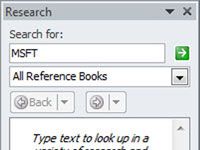 Cómo utilizar Excel 2010's research task pane