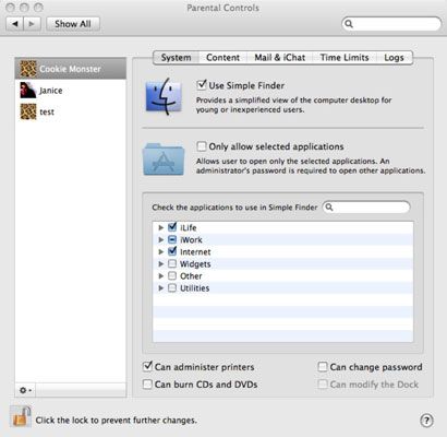 ���� - Cómo utilizar controles parentales mac