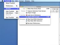 Cómo utilizar los servicios para compartir capacidades del programa en Mac OS X Snow Leopard