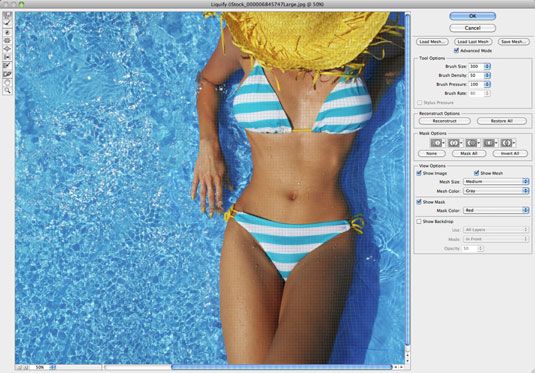 Cómo utilizar las opciones de la ventana de efectos líquidos en Photoshop CS6