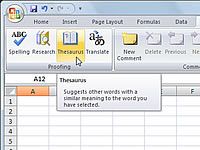 Cómo utilizar el diccionario de sinónimos en Excel 2007