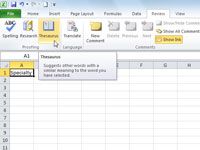 Cómo utilizar el diccionario de sinónimos en Excel 2010