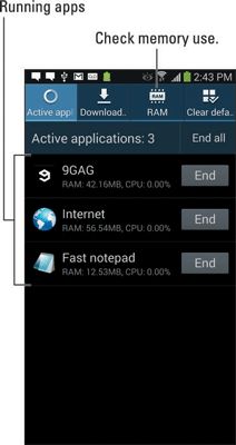 ���� - Cómo utilizar el Administrador de tareas de la nota de la galaxia de Samsung de 3