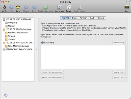 ���� - Cómo ver información sobre las particiones y volúmenes en el Mac OS X Snow Leopard