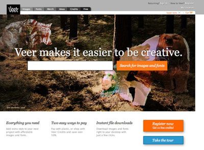 Veer.com es un recurso multimedia para los diseñadores, por lo que la búsqueda es una característica importante del sitio. Aquí tu