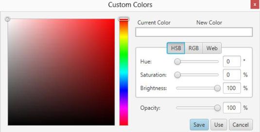 Creación de un color personalizado en JavaFX.