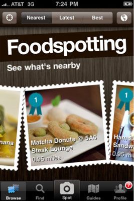 Foodspotting muestra los alimentos que están cerca de usted.