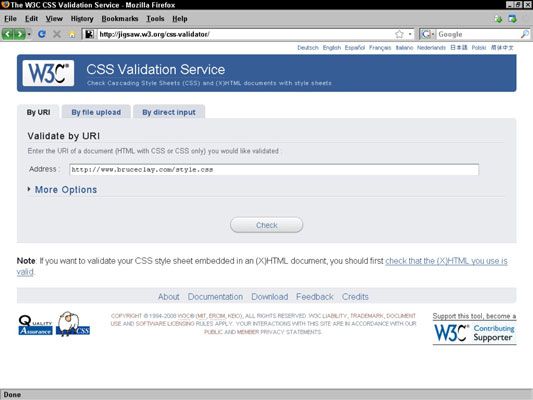 El Servicio de Validación CSS del W3C
