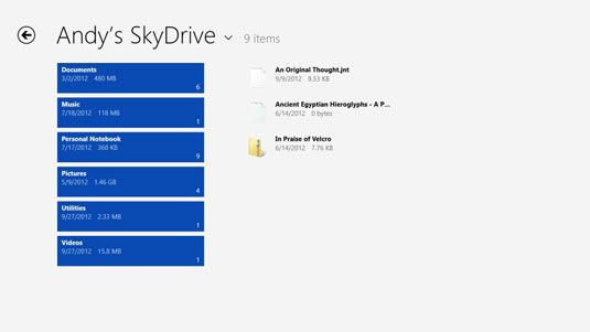 ���� - Gestión de archivos con la aplicación SkyDrive en su superficie