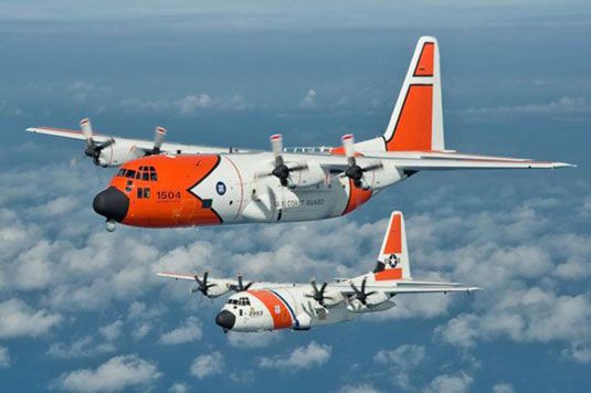 C-130 Hércules (varias ramas). [Crédito: Cortesía de la fotografía http://cgvi.uscg.mil]