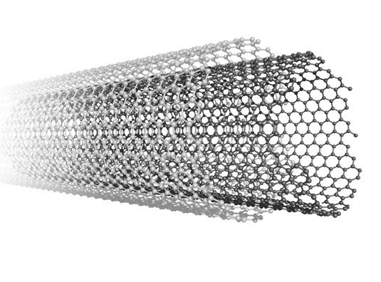 Un nanotubo de carbono de pared múltiple.