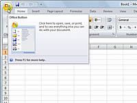 Navegación por la cinta de Excel 2007