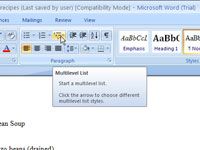 Numeración de títulos en Word 2007 listas multinivel