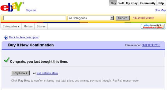 ���� - Pagar por una compra en eBay