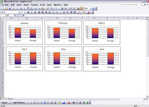 Colocación de gráficos en Excel