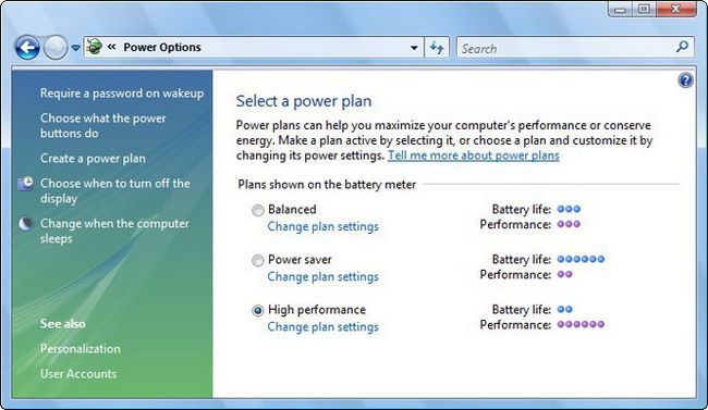 ���� - La administración de energía en Windows Vista