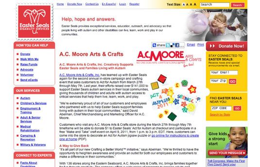 A. C. Moore's make-and-take craft materials.