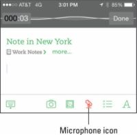 Grabar una nota de voz en Evernote para dispositivos iOS