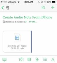 Grabar una nota de voz en Evernote para dispositivos iOS