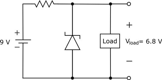 El diodo Zener estabiliza la caída de tensión en la carga en este circuito.