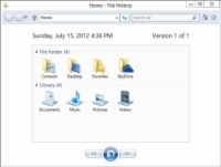 ���� - Restauración de datos desde la historia del archivo en Windows 8.1