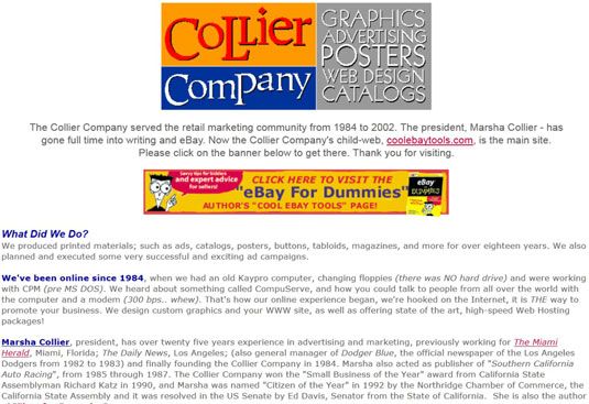 Un sitio web de negocios temprano, alrededor de 1996.
