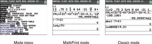 ���� - Ajuste el modo en el ti-84 Calculator Plus