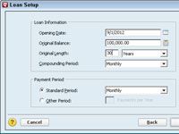Configurar una cuenta de pasivo para un préstamo amortizado en Quicken 2012
