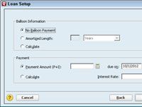 Configurar una cuenta de pasivo para un préstamo amortizado en Quicken 2012