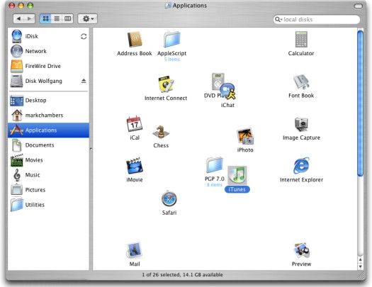 Configuración de icono de opciones de visualización en Mac OS X