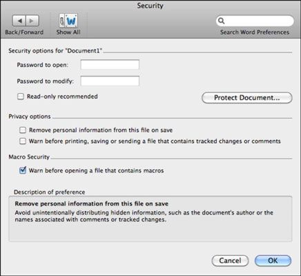 ���� - Compartir documentos en la oficina 2011 en el MacBook