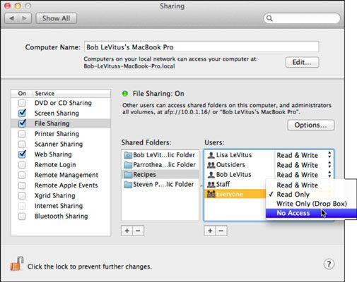 ���� - Compartir una carpeta en Mac OS X Lion